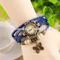 Trendy design retro multilayer leather ladies wrist watch